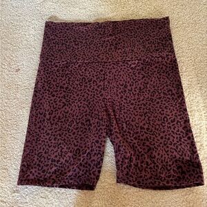 HATCH maternity leopard biker shorts